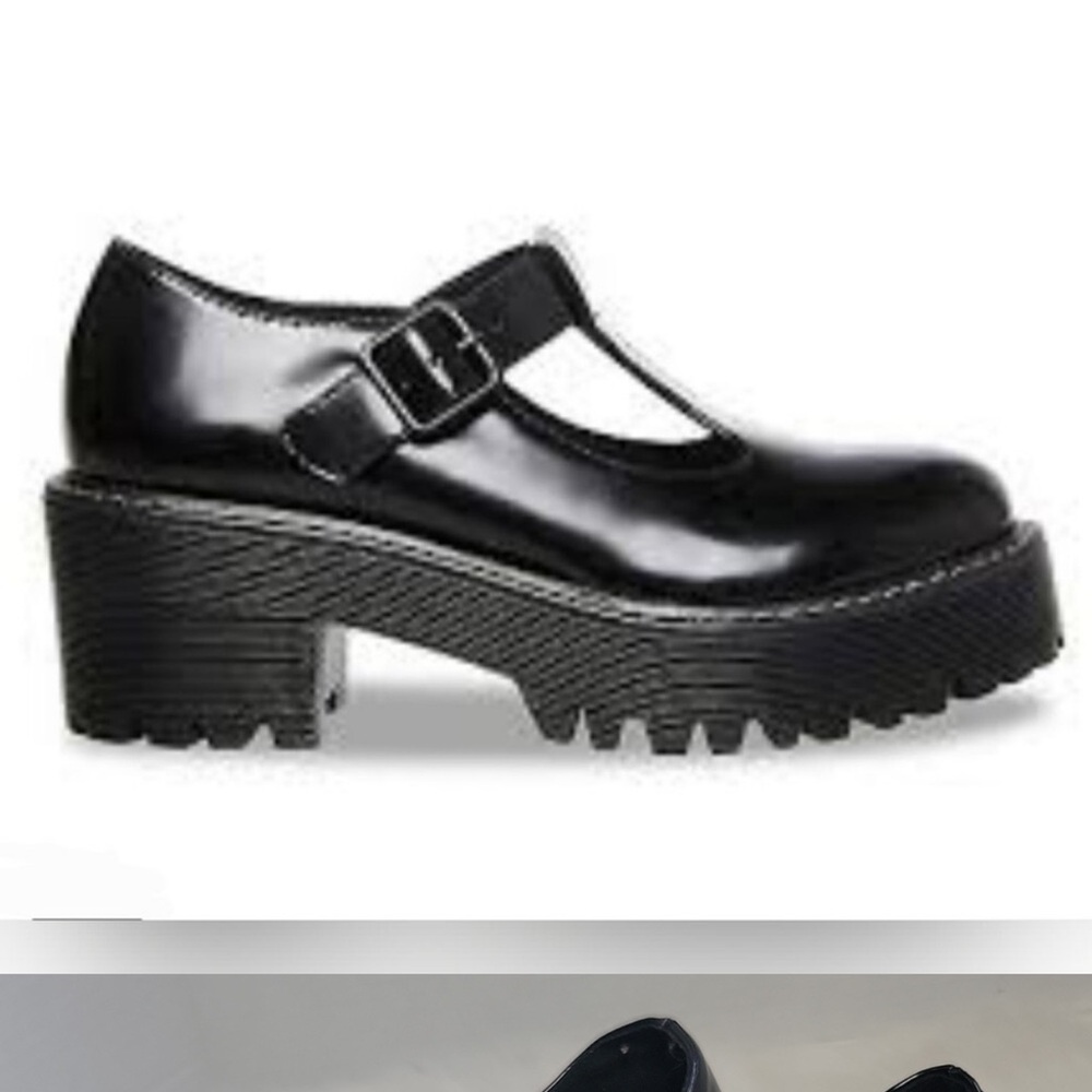 NEW Madden Girl Black T-Strap Chunky Heel Mary Jane Shoes